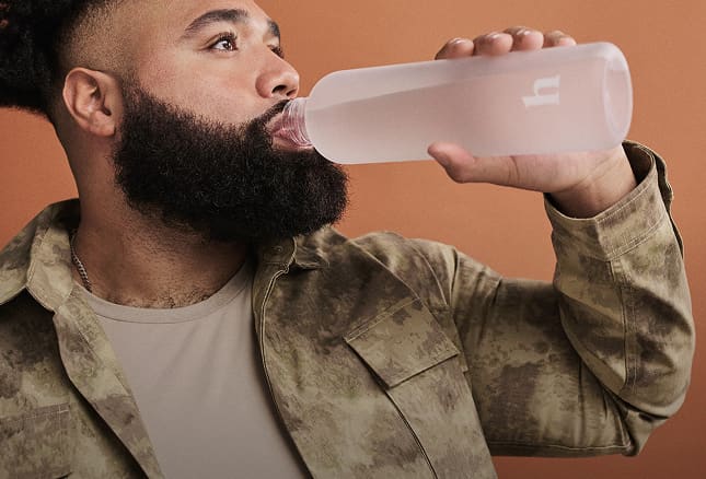 Man holding glass of water